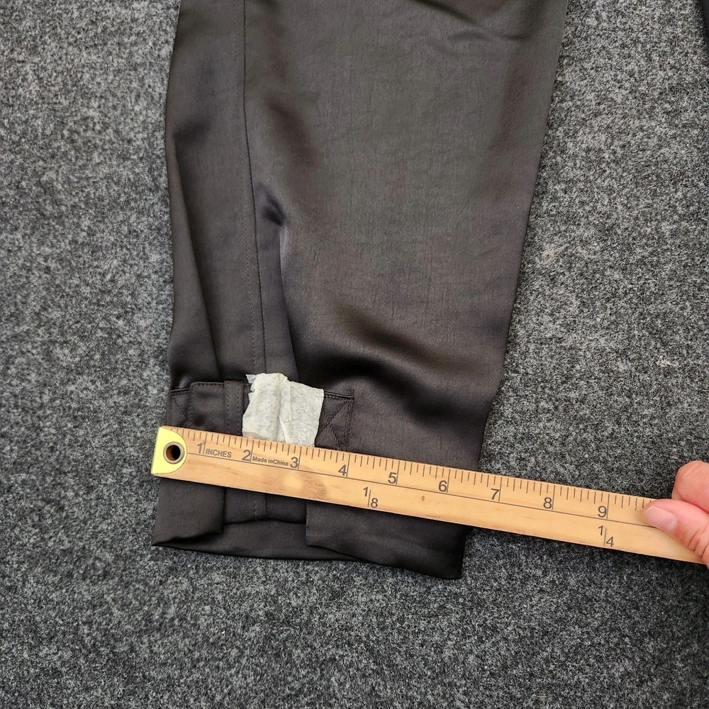 Express Womens 4R Black Super High Waisted Satin Cargo Ankle Pants Corporate - Picture 7 of 11